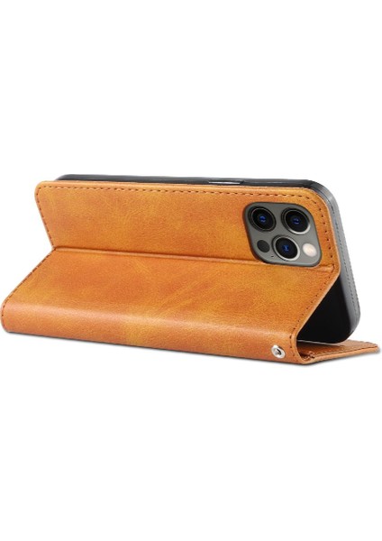 Kart Tutucu Kickstand Manyetik Karbon Kart ile iphone 12 Pro Max Için Kılıf (Yurt Dışından)