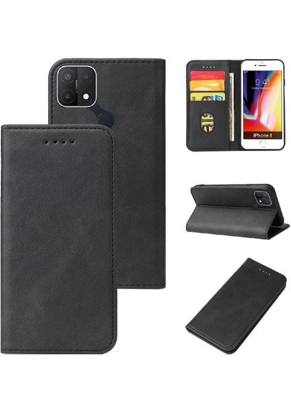 Oppo A15/A15S Deri Folio Flip Case Kart ile Ekleme Için Kılıf (Yurt Dışından) indirimleri