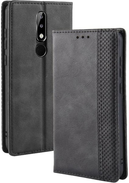 Nokia 5.1 Artı Cüzdan Manyetik Kapatma Pu Deri Için Kılıf (Yurt Dışından)