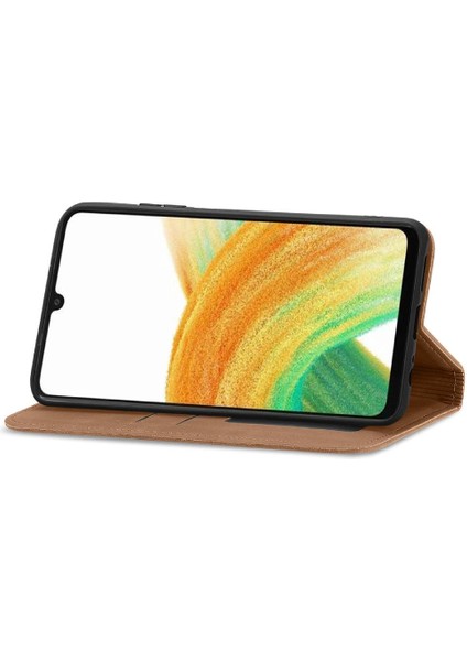 Samsung A13 4g Için Kılıf Cüzdan Kapak Çevirin Darbeye Deri Kılıf Basit (Yurt Dışından)