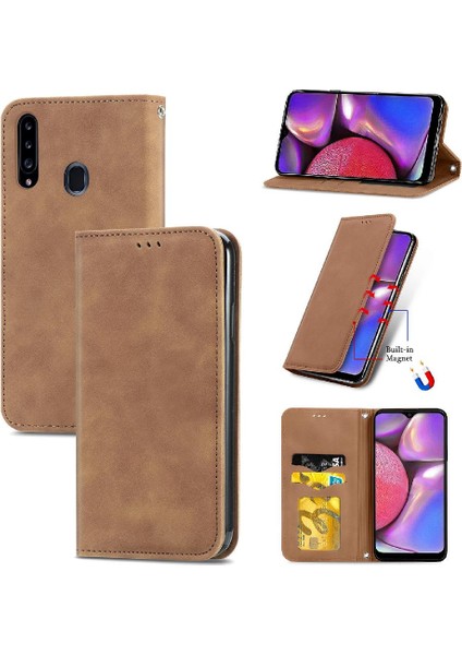 Samsung A20S Darbeye Kapak Kapak Kılıf Cüzdan Basit (Yurt Dışından)