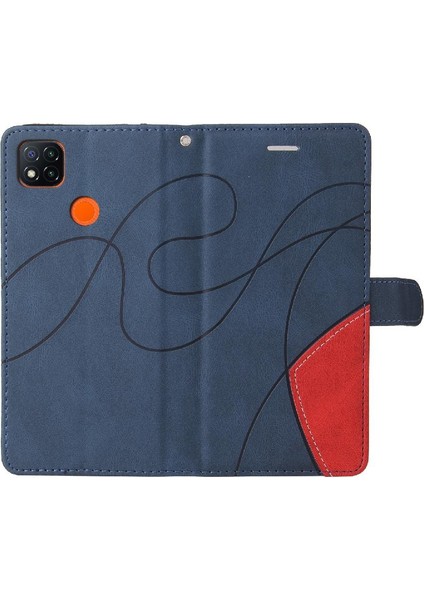 Kart Yuvası Standı Iki Renkli Dikiş Pu Flip ile Xiaomi Redmi 9c Için Kılıf (Yurt Dışından) fırsatları