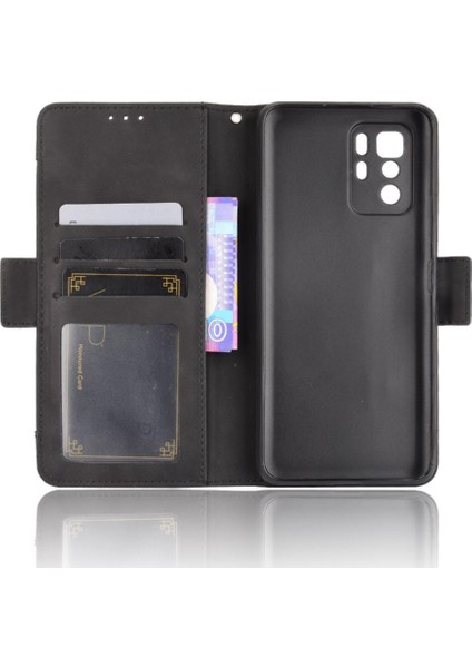 Xiaomi Poco M4 Pro Ayarlanabilir Ayrılabilir Kart Tutucu Manyetik Kapatma Deri Cüzdan Kapak (Yurt Dışından)
