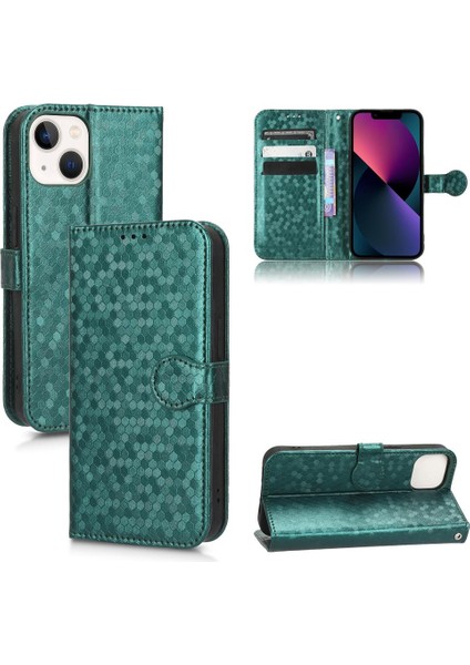 IPhone 14 Için Kılıf Artı Deri Cüzdan Kapak Geometrik Desen Manyetik (Yurt Dışından)