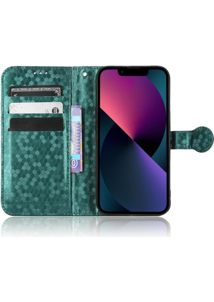 IPhone 14 Için Kılıf Artı Deri Cüzdan Kapak Geometrik Desen Manyetik (Yurt Dışından)