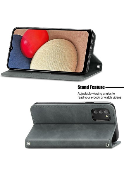 Samsung A02S Cüzdan Basit Iş Darbeye Deri Kılıf Flip (Yurt Dışından)