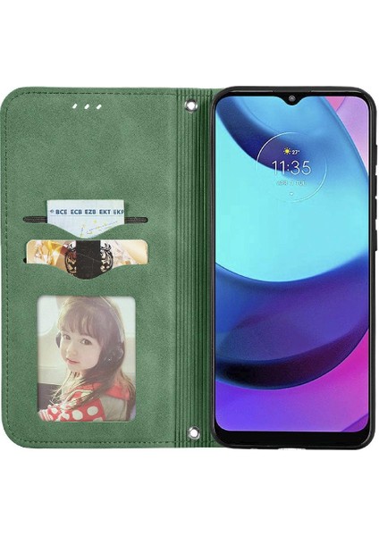 Moto E20 Kordon Fermuar Basit Iş Deri Çanta Cüzdan Için Kılıf (Yurt Dışından)
