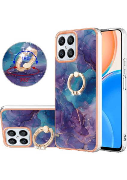 Onur X8 4g Tampon Için Kılıf 360 &deg; Dönebilir Halka Mermer Darbeye Tpu (Yurt Dışından)
