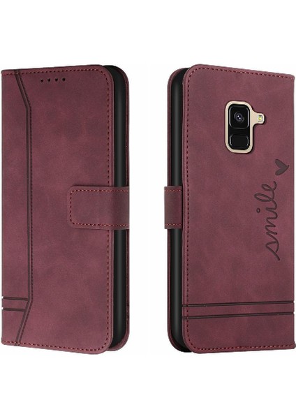 Samsung Galaxy A8 2018 Için Telefon Kılıfı Manyetik Kapatma Flip Folio Cüzdan (Yurt Dışından)