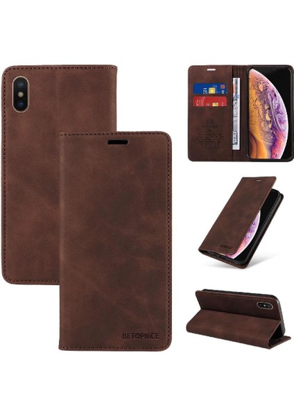 Iphone Xs Max Folio Cüzdan Manyetik Pu Deri Koruyucu Kılıf (Yurt Dışından)