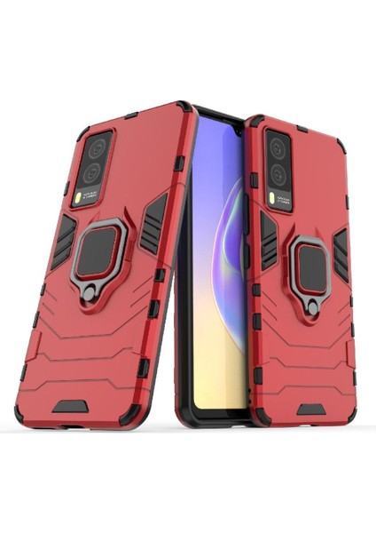 Vıvo V21E 5g 360 &deg; Dönen Halka Askeri Damla Koruma Kapağı Için Kılıf (Yurt Dışından)