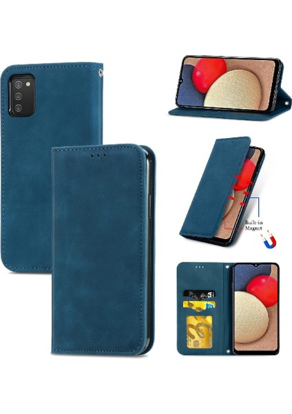Samsung A02S Cüzdan Basit Iş Darbeye Deri Kılıf Flip (Yurt Dışından)