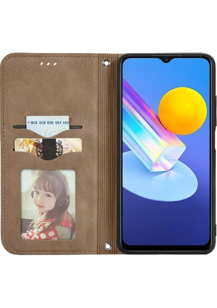 Vivo Y72 Için Kılıf Deri Çanta Fermuar Basit Iş Kordon Cüzdan (Yurt Dışından)