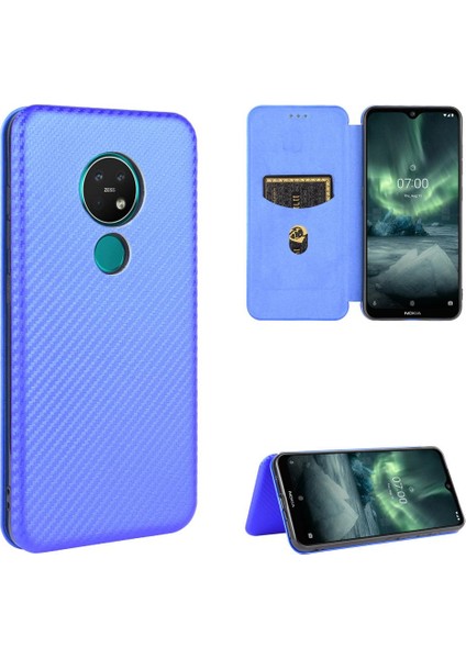 Nokia 7.2 Tam Koruma Kartı Ekleme Manyetik Karbon Fiber Için Kılıf (Yurt Dışından) modelleri