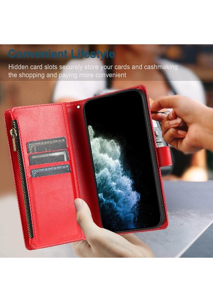 Iphone 12 Için Kılıf Pro Max Çanta Kapak Kart Yuvaları Pu Deri Folio Kapak (Yurt Dışından)