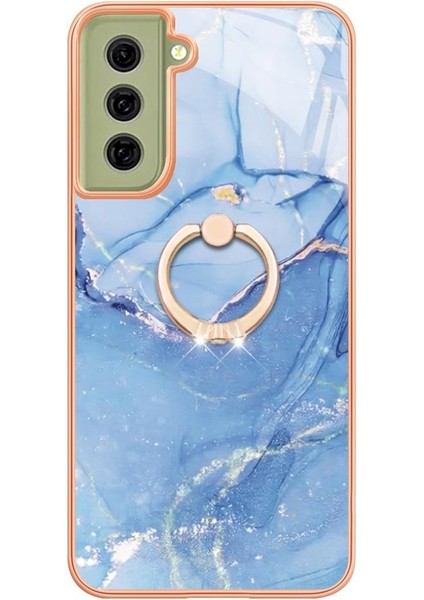 Samsung Galaxy S21 Fe 5g Için Kılıf 360 &deg; Dönebilir Halka Tampon Mermer Tpu (Yurt Dışından)