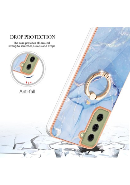 Samsung Galaxy S21 Fe 5g Için Kılıf 360 &deg; Dönebilir Halka Tampon Mermer Tpu (Yurt Dışından)