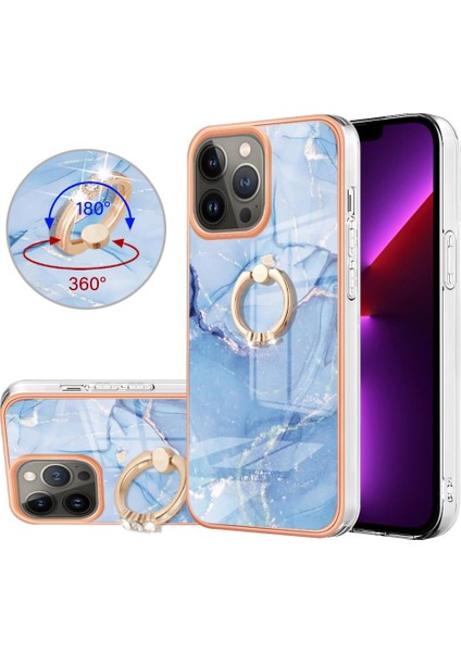 IPhone 13 Için Kılıf Pro Max Mermer Darbeye Tpu Silikon 360 &deg; Dönebilir (Yurt Dışından)