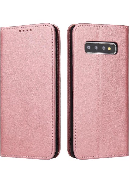 Kart Tutucu Kickstand Deri Folio Flip ile Samsung Galaxy S10 Için Kılıf (Yurt Dışından)