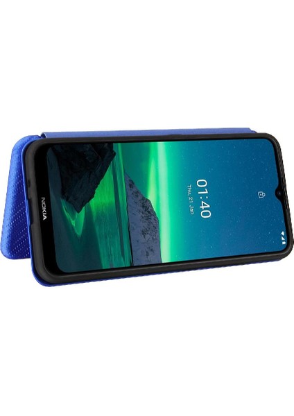 SZY Mall Kart Tutucu Kickstand Manyetik Karbon Fiber Kartı ile Nokia 1.4 Için Kılıf (Yurt Dışından)