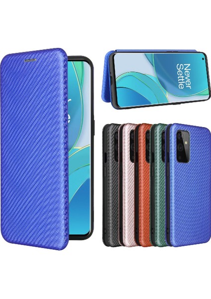 Oneplus 9 Için Kılıf Manyetik Karbon Fiber Kart Ekleme Tam Koruma (Yurt Dışından)