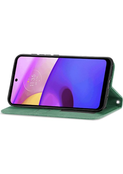 Moto E40 Fermuar Cüzdan Kılıf Kordon Basit Iş Için Kılıf (Yurt Dışından)