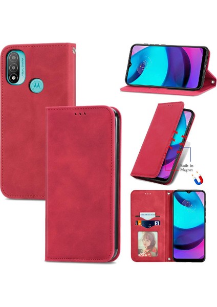 Moto E20 Kordon Fermuar Basit Iş Deri Çanta Cüzdan Için Kılıf (Yurt Dışından)