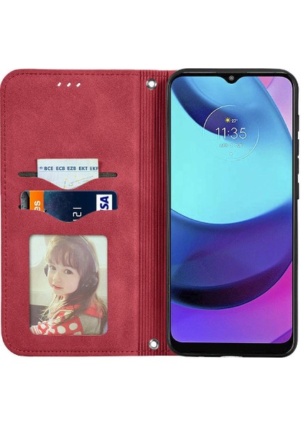 Moto E20 Kordon Fermuar Basit Iş Deri Çanta Cüzdan Için Kılıf (Yurt Dışından)