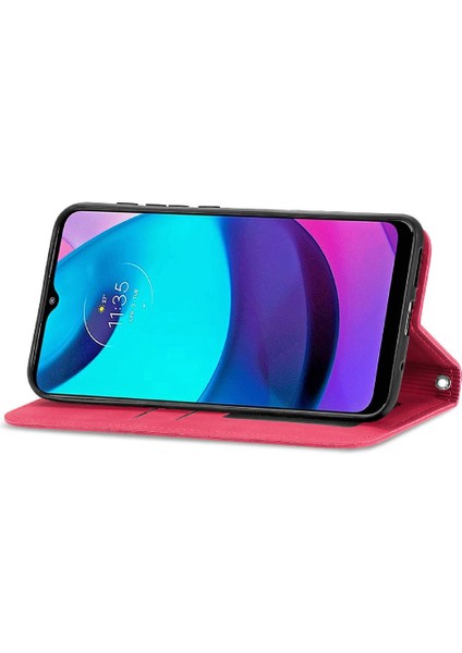 Moto E20 Kordon Fermuar Basit Iş Deri Çanta Cüzdan Için Kılıf (Yurt Dışından)