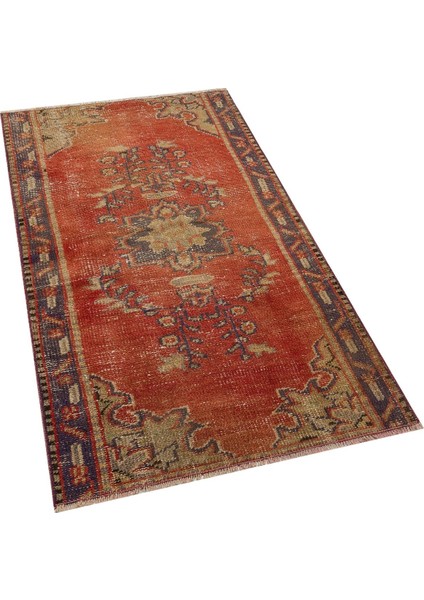 El Dokuma Vintage Eskitme Halı 77X137 cm 10337