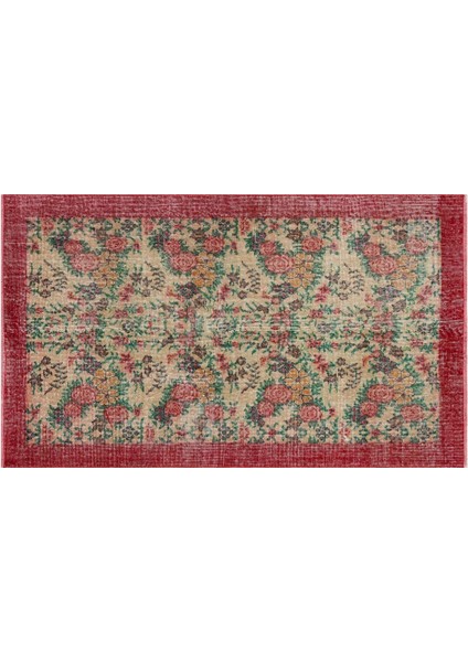 El Dokuma Vintage Eskitme Halı 120X206 cm 10344