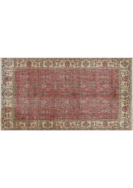 El Dokuma Vintage Eskitme Halı 116X207 cm 10342