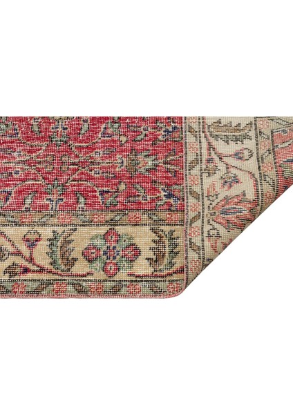 El Dokuma Vintage Eskitme Halı 116X207 cm 10342