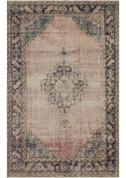 El Dokuma Vintage Eskitme Halı 142X223 cm 10350