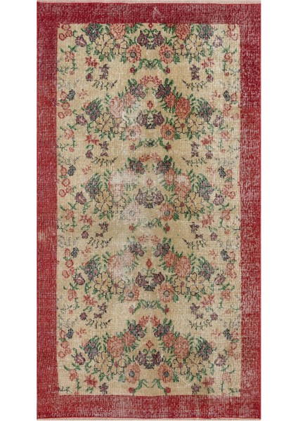 Benzersiz Vintage Eskitme Halı 111X206 cm 10345