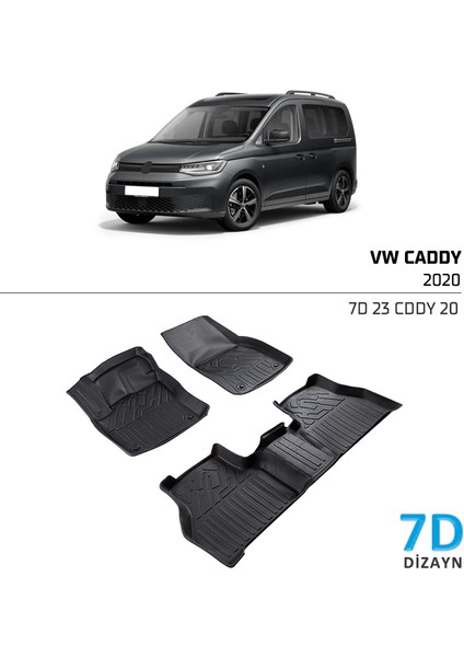 VW Caddy 2020 ve Sonrası 7D Havuzlu Paspas