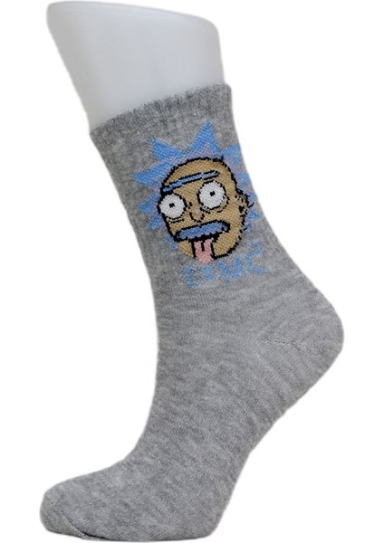 Look Socks Albert Einstein Emc Desenli Gri Kolej Çorap