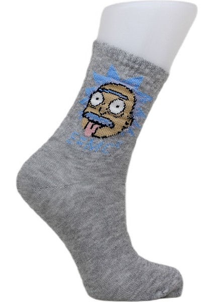 Look Socks Albert Einstein Emc Desenli Gri Kolej Çorap