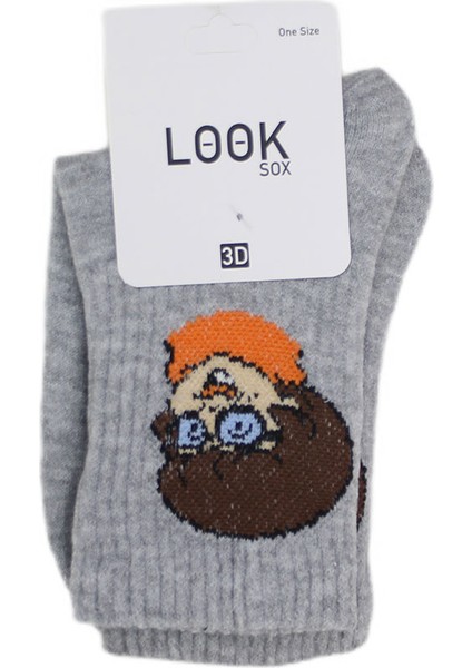 Look Socks Velma Dinkley Karakter Desenli Gri Kolej Çorap