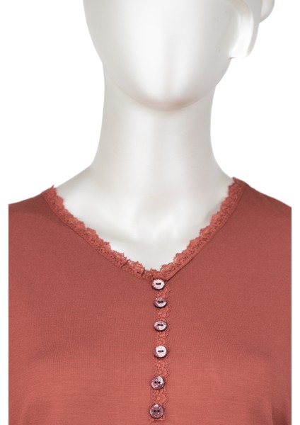 Kadın Turlu Viskon Penye Anne Bluz Şık Fırfırlı V Yaka Normal Kesim Likralı indirimleri