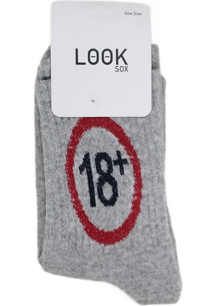 Look Socks +18 Resimli Gri Kolej Çorap