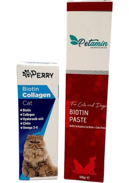 Kediler Için Biotin Collagen 50ML + Biotin Pasta 100 gr