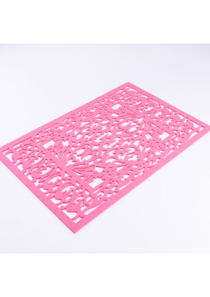 2li desenli keçe amerikan servis, 29x43 cm, Pembe