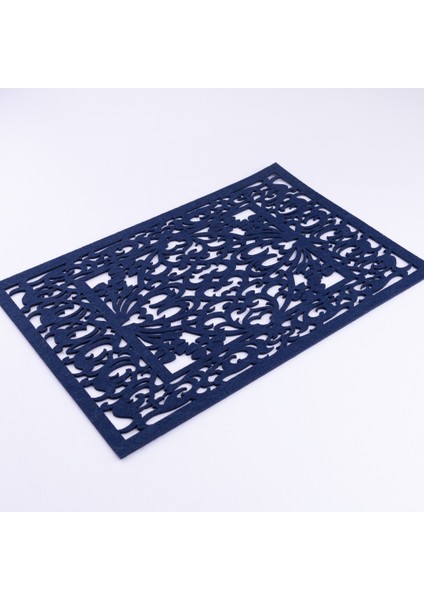 2li desenli keçe amerikan servis, 29x43 cm, Koyu Mavi