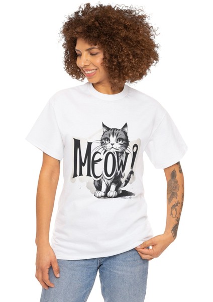 Cartoon Art Cat - Kedi Tasarımlı Unisex T-Shirt