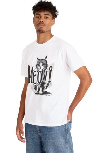 Cartoon Art Cat - Kedi Tasarımlı Unisex T-Shirt modelleri
