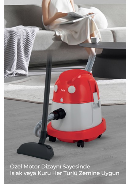 tufan 20 Litre Geniş Hazneli 2200 Watt Islak Kuru Toz Torbalı Süpürge Elektrikli Süpürge fiyatları