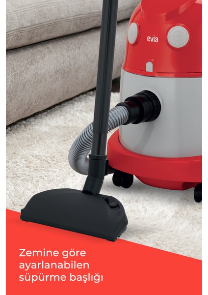 tufan 20 Litre Geniş Hazneli 2200 Watt Islak Kuru Toz Torbalı Süpürge Elektrikli Süpürge