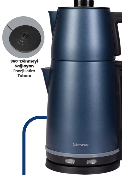 Sefam 2200W Damlatmaz 25 Bardak Kapasiteli Çelik Çay Makinesi ve Su Isıtıcısı BY-5314EM