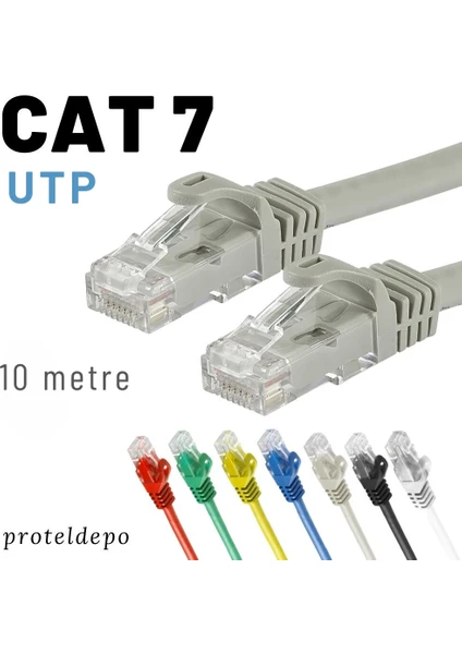 Irenıs 10 Metre Cat7 Kablo Ethernet Network Internet Lan Ağ Kablosu